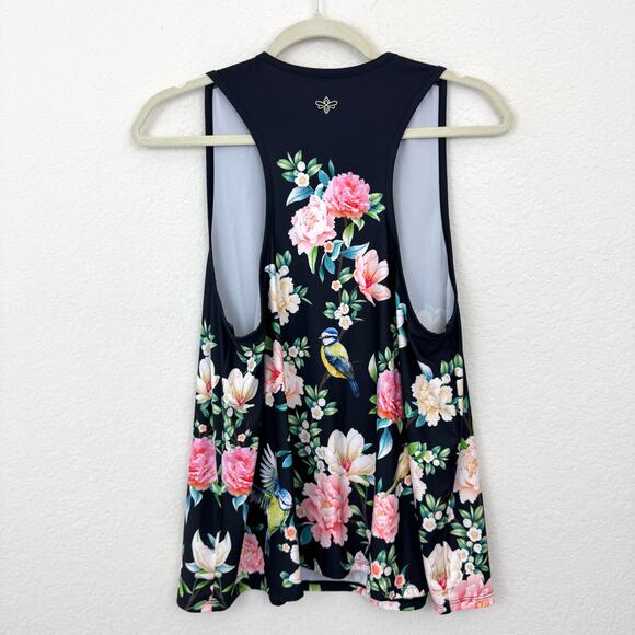 Johnny Was Active Womens Birdie High Neck Swing Tank Size M Flowy Floral Workout - Picture 3 of 6